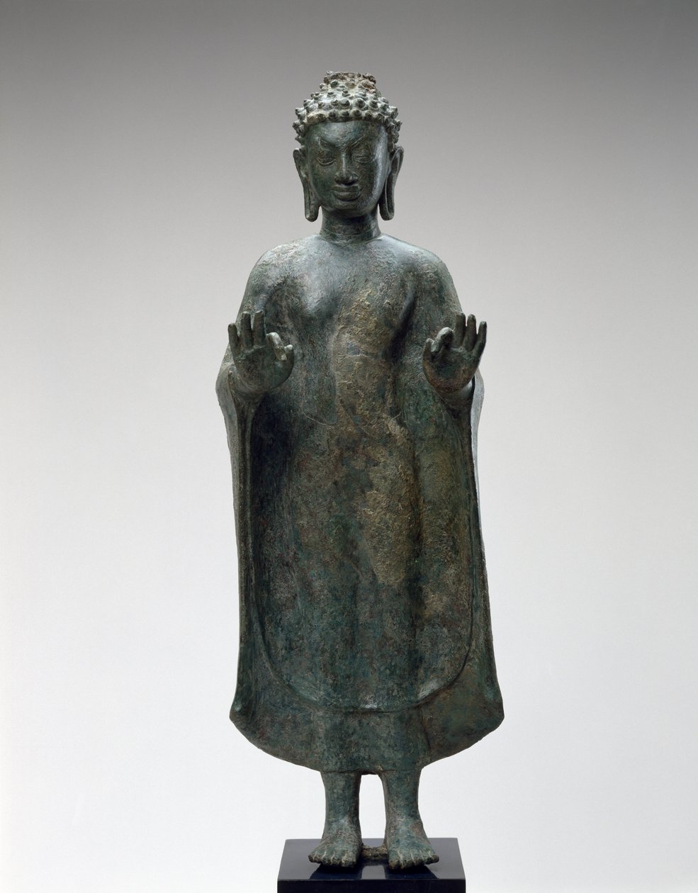 Stående Buddha, sent på 800-tallet (bronse) av Thai School