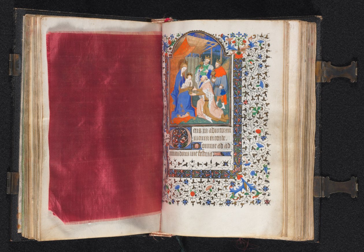 Timebok Bruk av Paris: Fol. 66v, dekorert kant, ca. 1420. av The Bedford Master