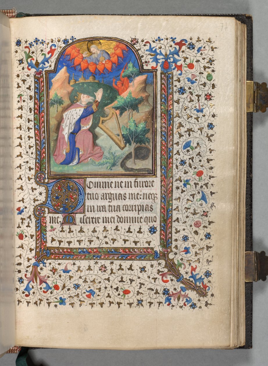 Timebok Bruk av Paris: Fol. 77r, David, ca. 1420. av The Bedford Master