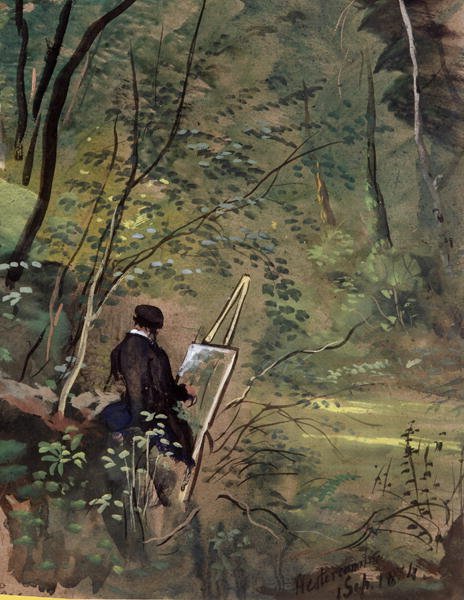Hestercombe Woods, Somerset 1834 (akvarell og gouache) av The Rev. John Eagles