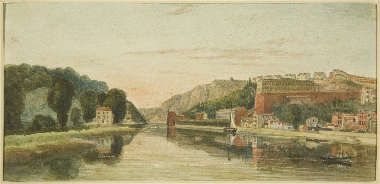 Hotwells, Clifton and the Avon Gorge (blyant og akvarell på papir) av The Rev. John Eagles