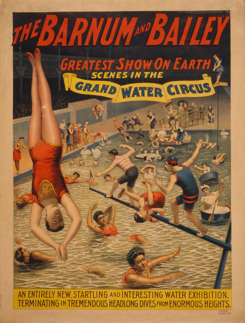 Barnum & Baileys største show på jorden. Scener i det store vannsirkuset, ca. 1895 av The Strobridge Lithographing Company