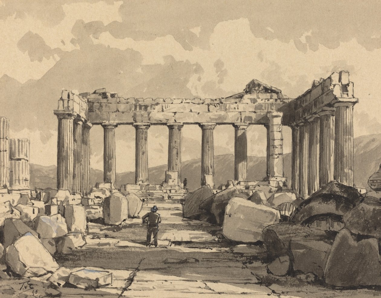 Parthenon, inne, 1890. av Themistocles von Eckenbrecher