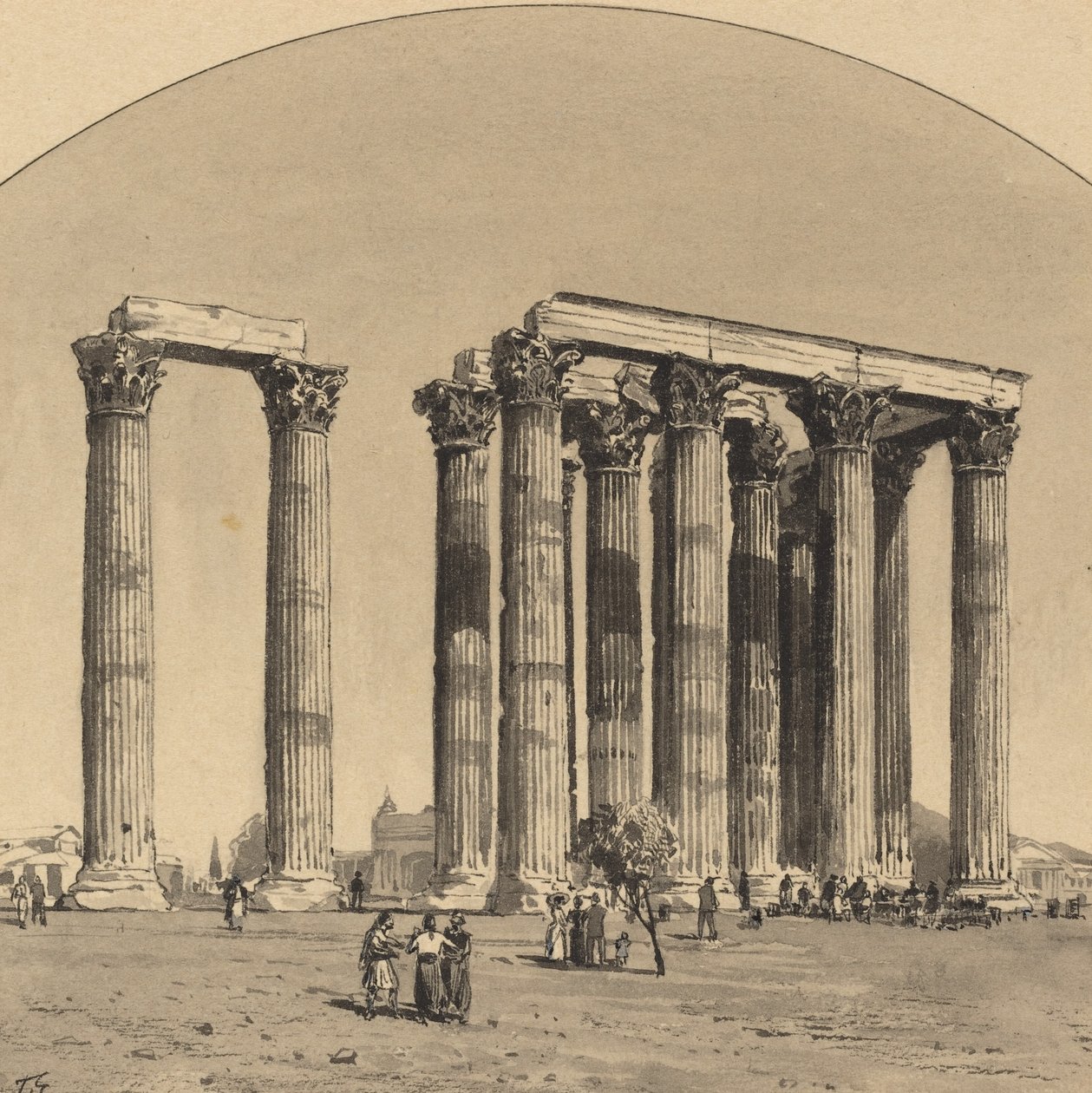 Temple of Olympian Zeus, 1890. av Themistocles von Eckenbrecher