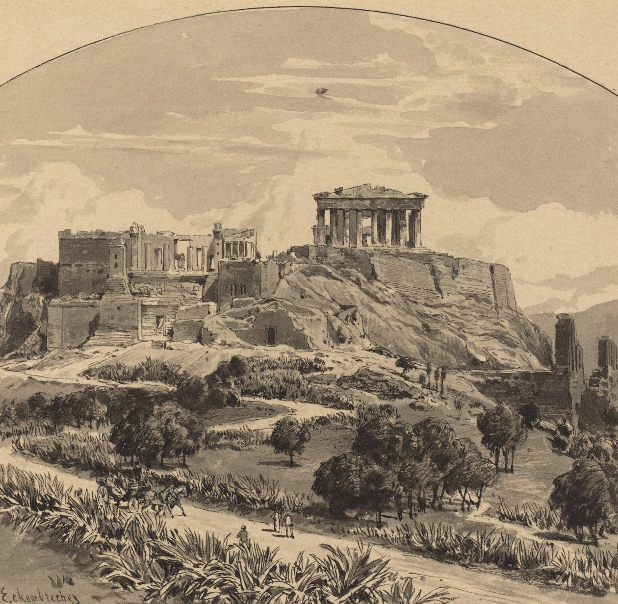 Akropolis fra Vesten av Themistocles von Eckenbrecher