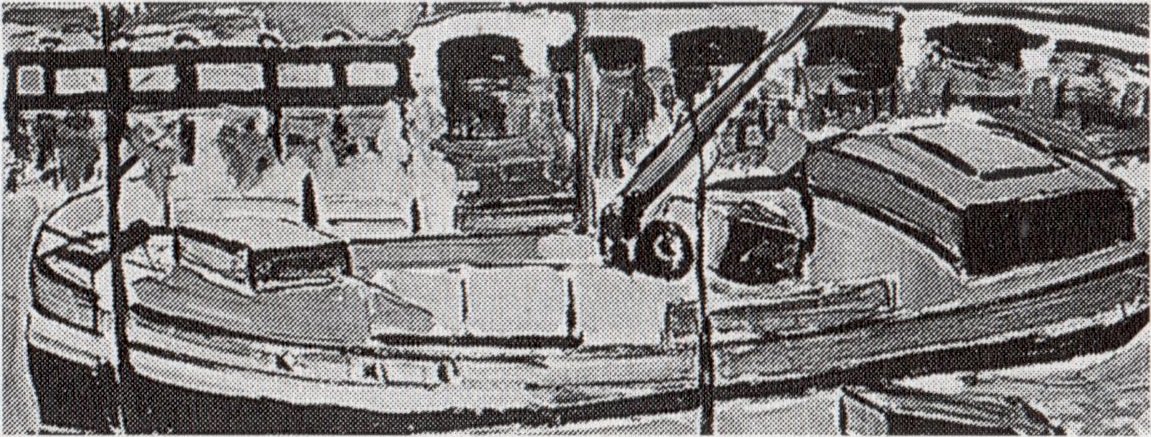Båt i en kanal av Theo van Doesburg