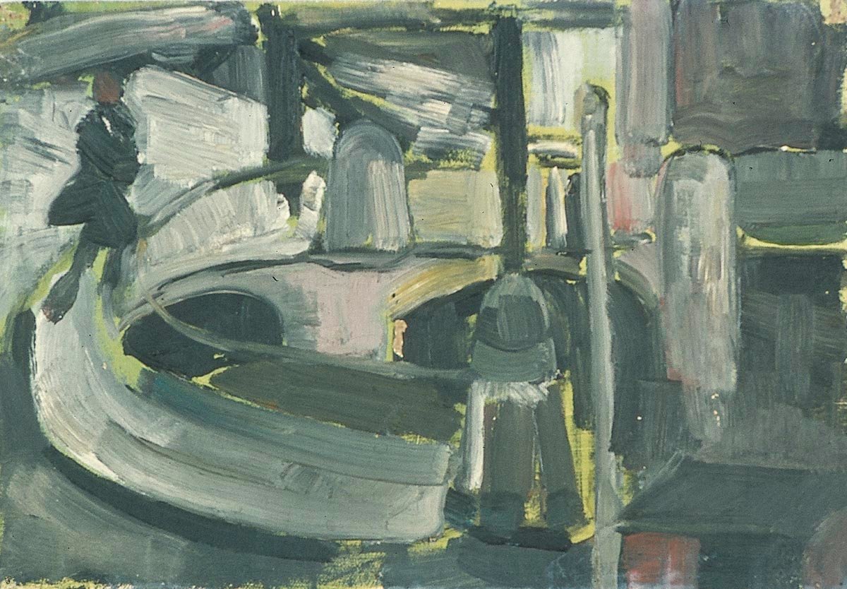 Figur på Blauwpoortsbrug av Theo van Doesburg