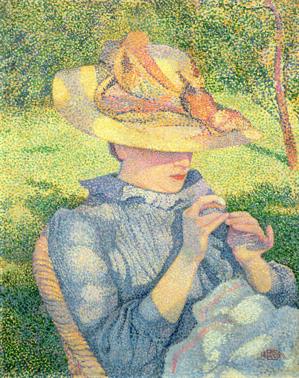 Stråhatten, 1890 av Théo van Rysselberghe