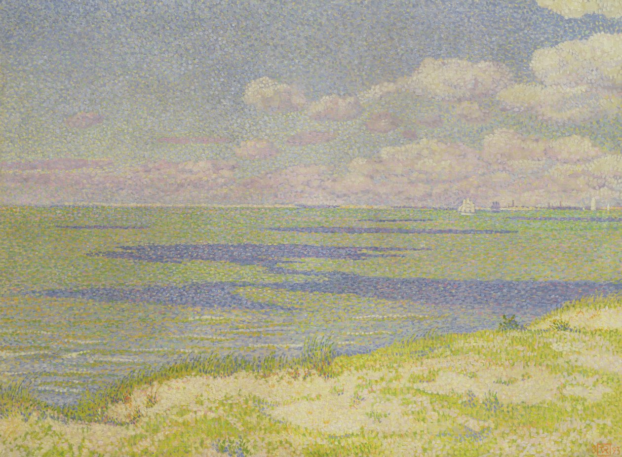 Utsikt over elven Schelde, 1893 av Théo van Rysselberghe