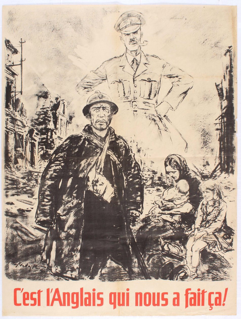 Det er engelskmennene som har gjort dette mot oss. Vichy Frankrike propagandaplakat, 1940. av Theo Matejko