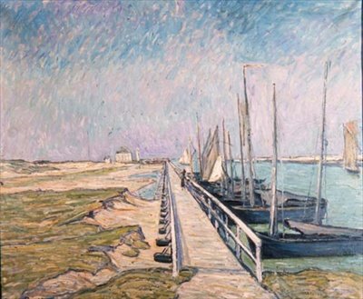 Seilbåter fortøyd i en havn av Theo Van Brockhusen