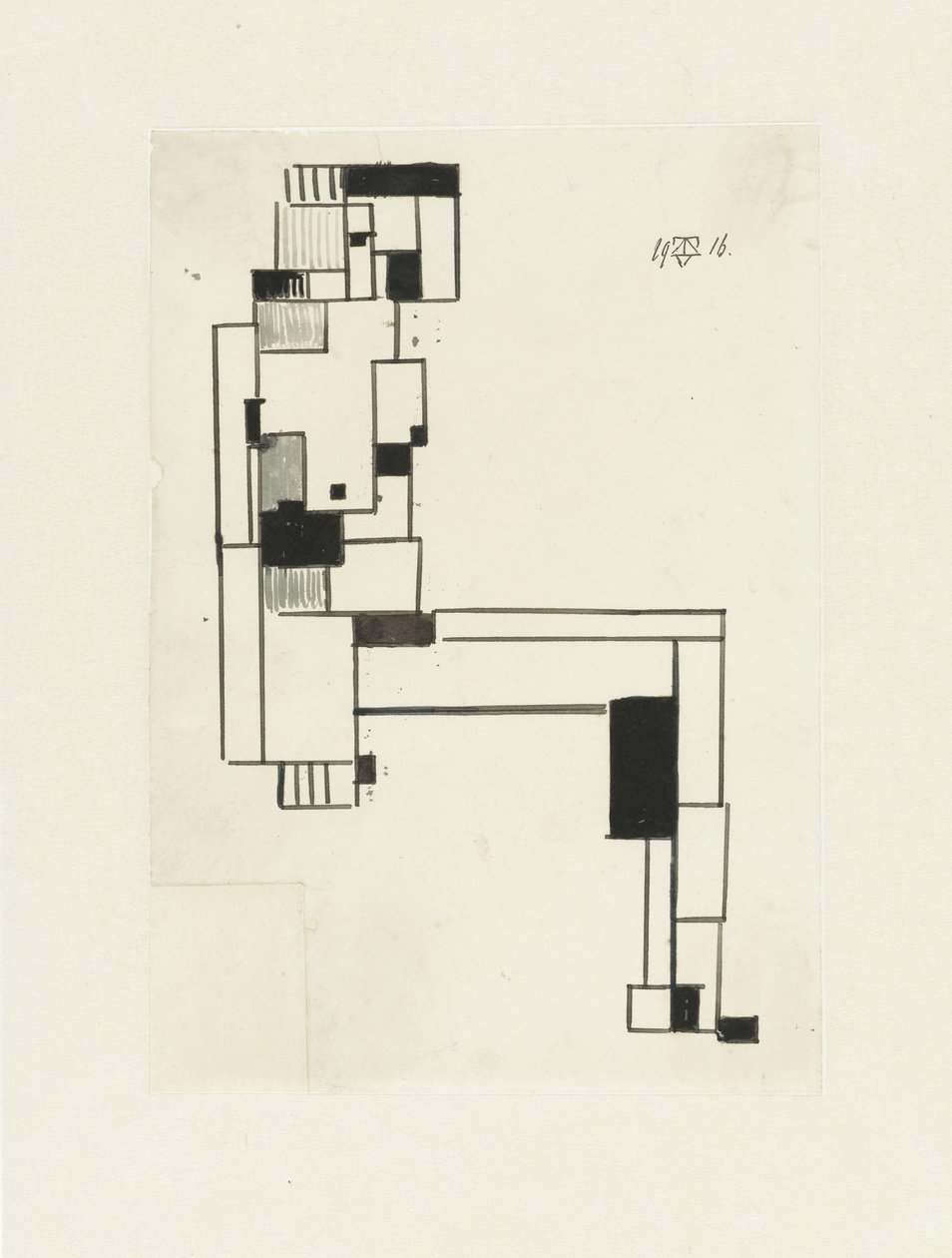Sittende naken kvinne med hånden på hodet Sittende naken kvinne av Theo van Doesburg (signed by artist)