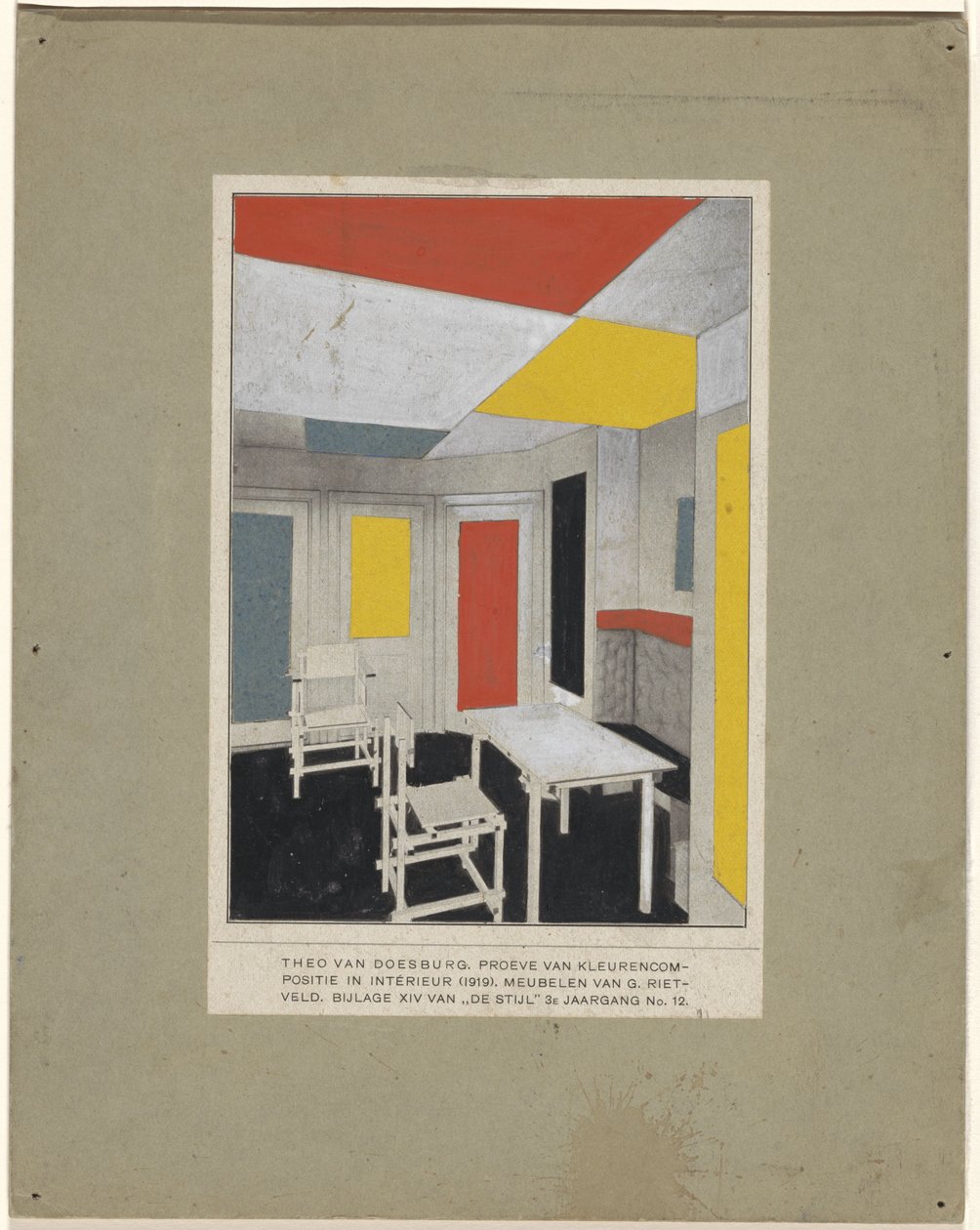 "Fargeløsning" Fargesammensetning i interiøret av Theo van Doesburg
