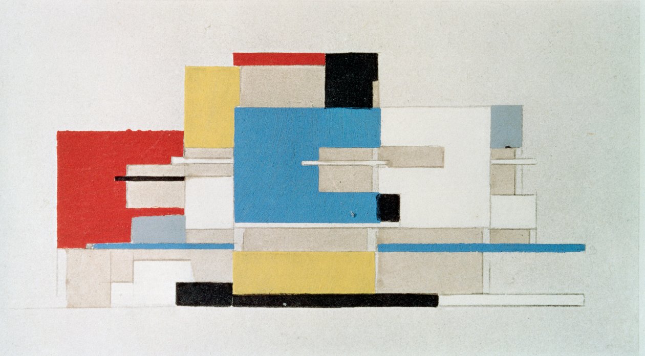 Fargestudie for arkitektur av Theo van Doesburg