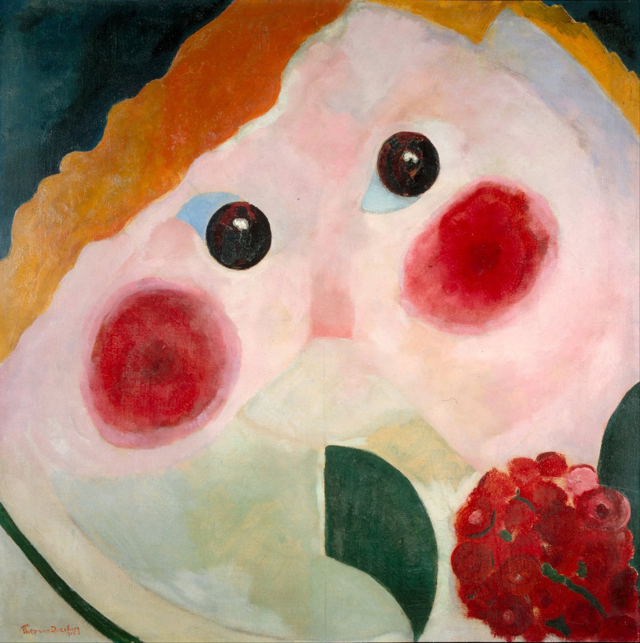 Jente med Ranunkel, 1914 av Theo van Doesburg