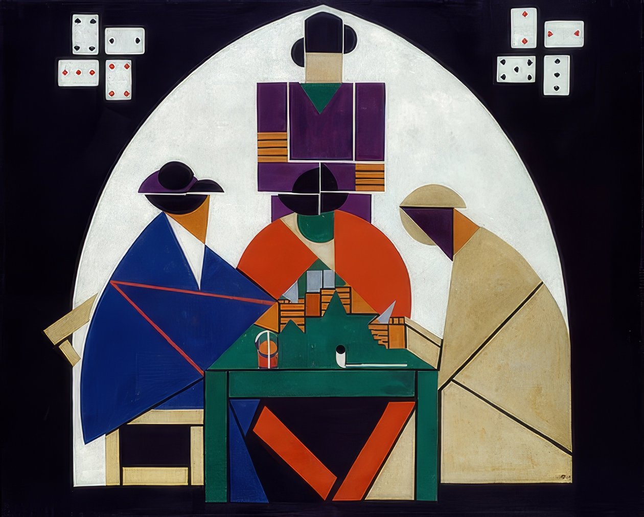 Kortspiller. 1916-17 av Theo van Doesburg