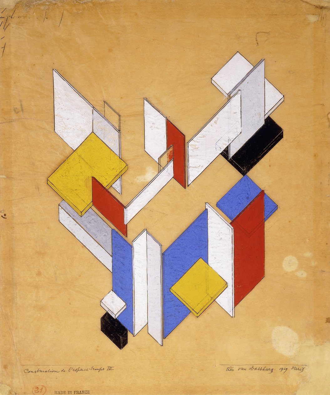 The Construction of Space - Time III; Construction de L"Espace - Temps III, 1924 av Theo van Doesburg