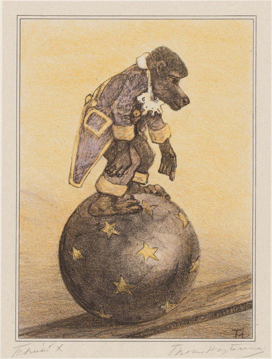 Aap op bal av Theo van Hoytema (signed by artist)
