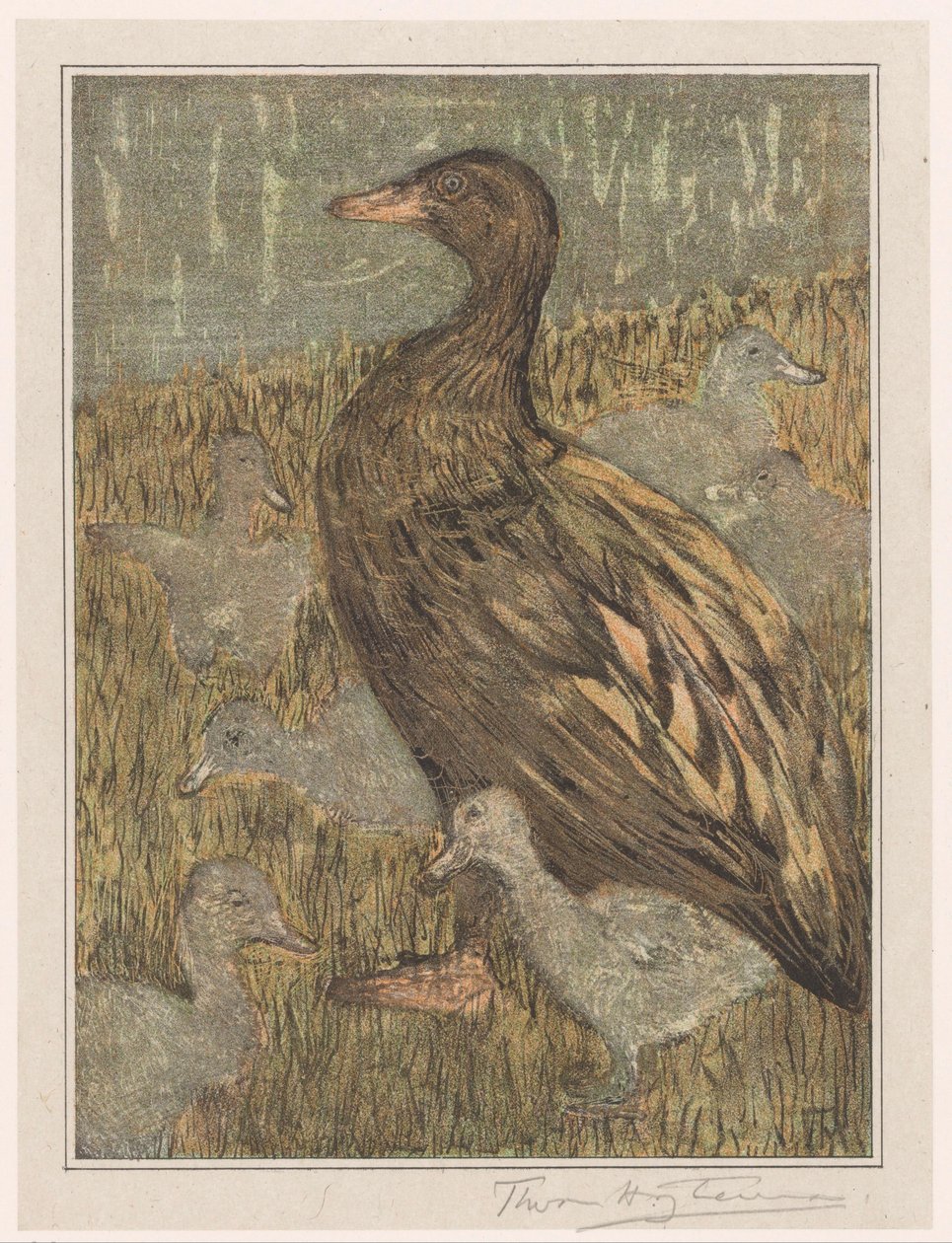 And med kyllinger ved vannkanten av Theo van Hoytema (signed by artist)