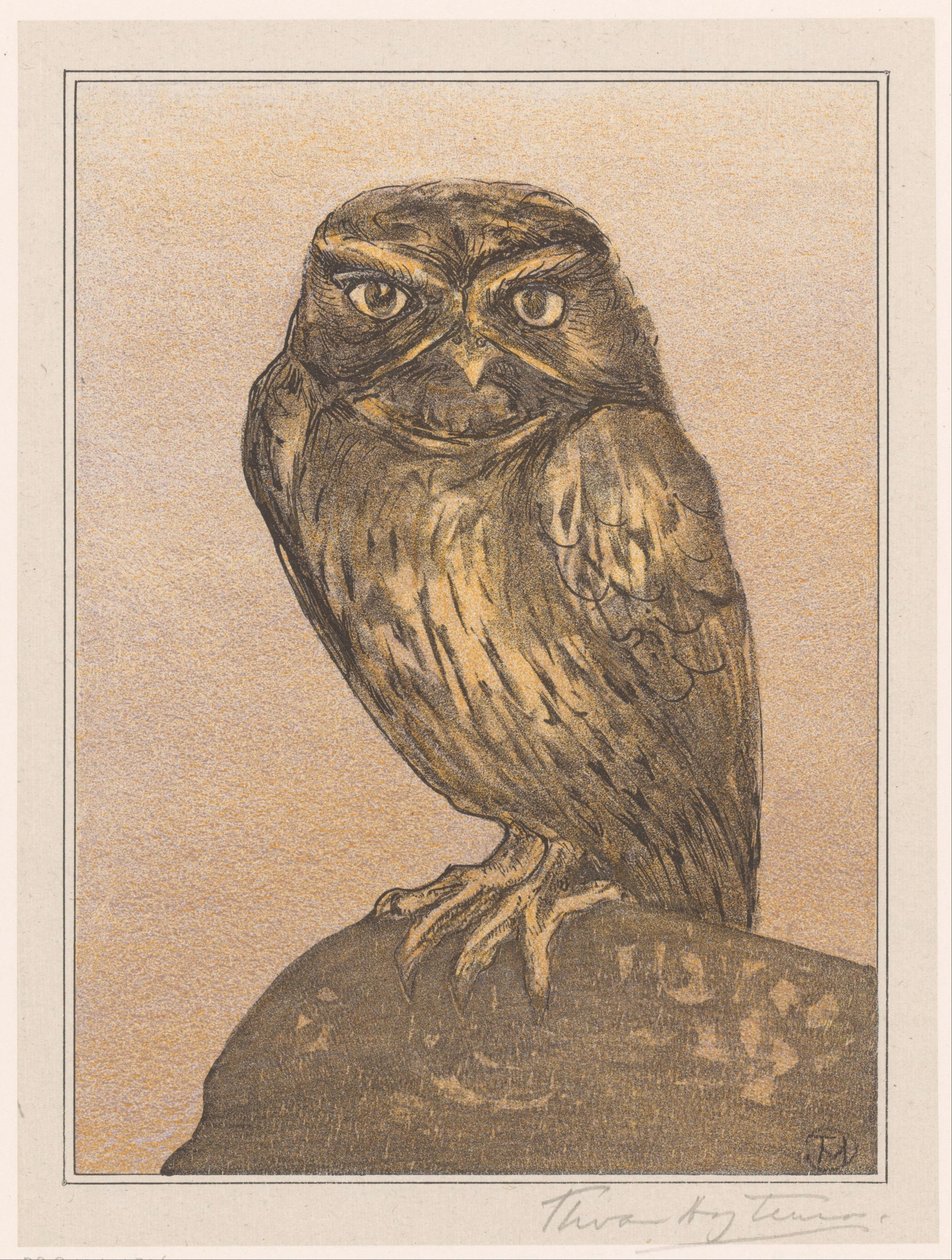 Liten ugle på stein av Theo van Hoytema (signed by artist)