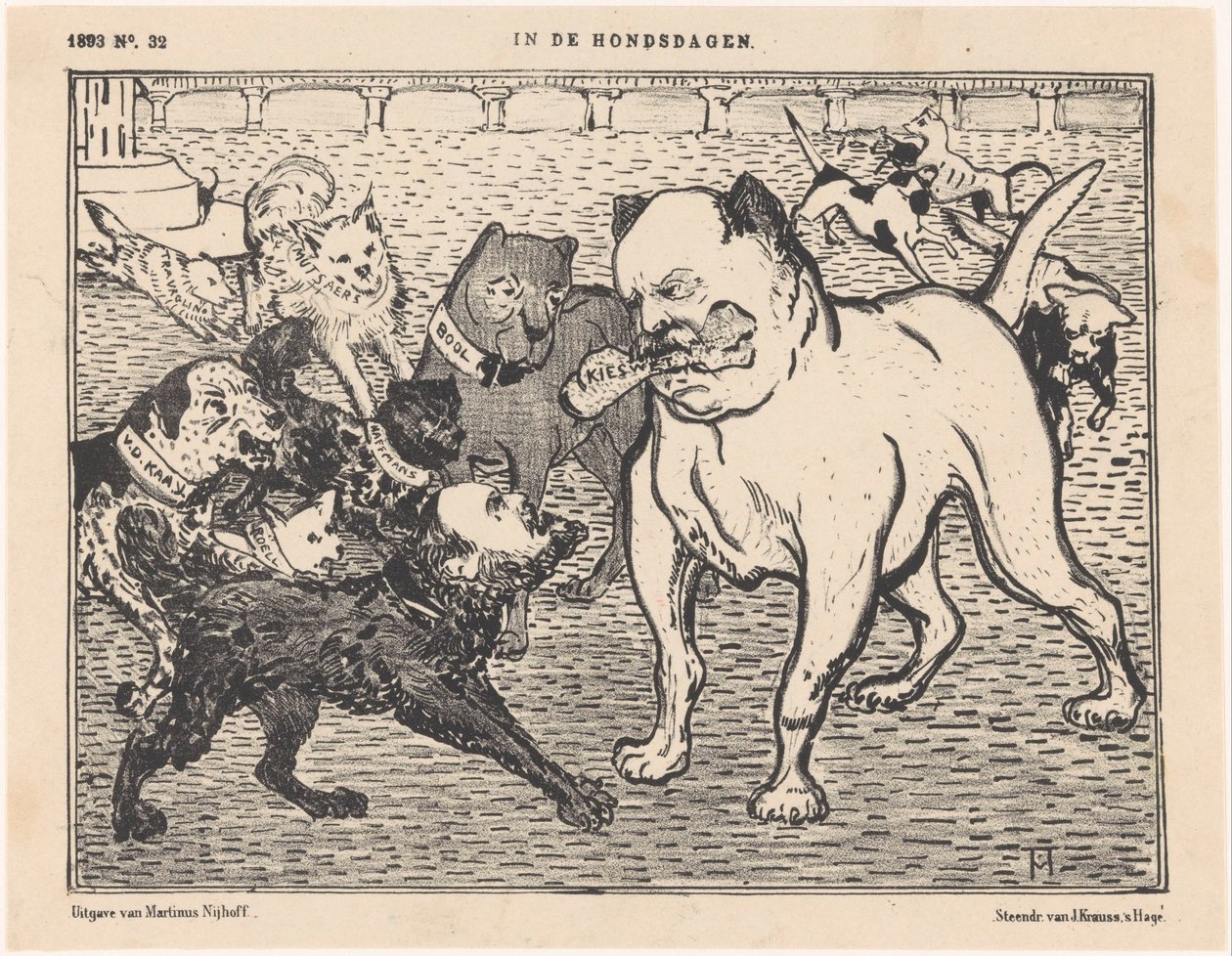 Tegneserie om valgloven av Johannes Tak van Poortvliet In the Dog Days (tittel på objekt) av Theo van Hoytema