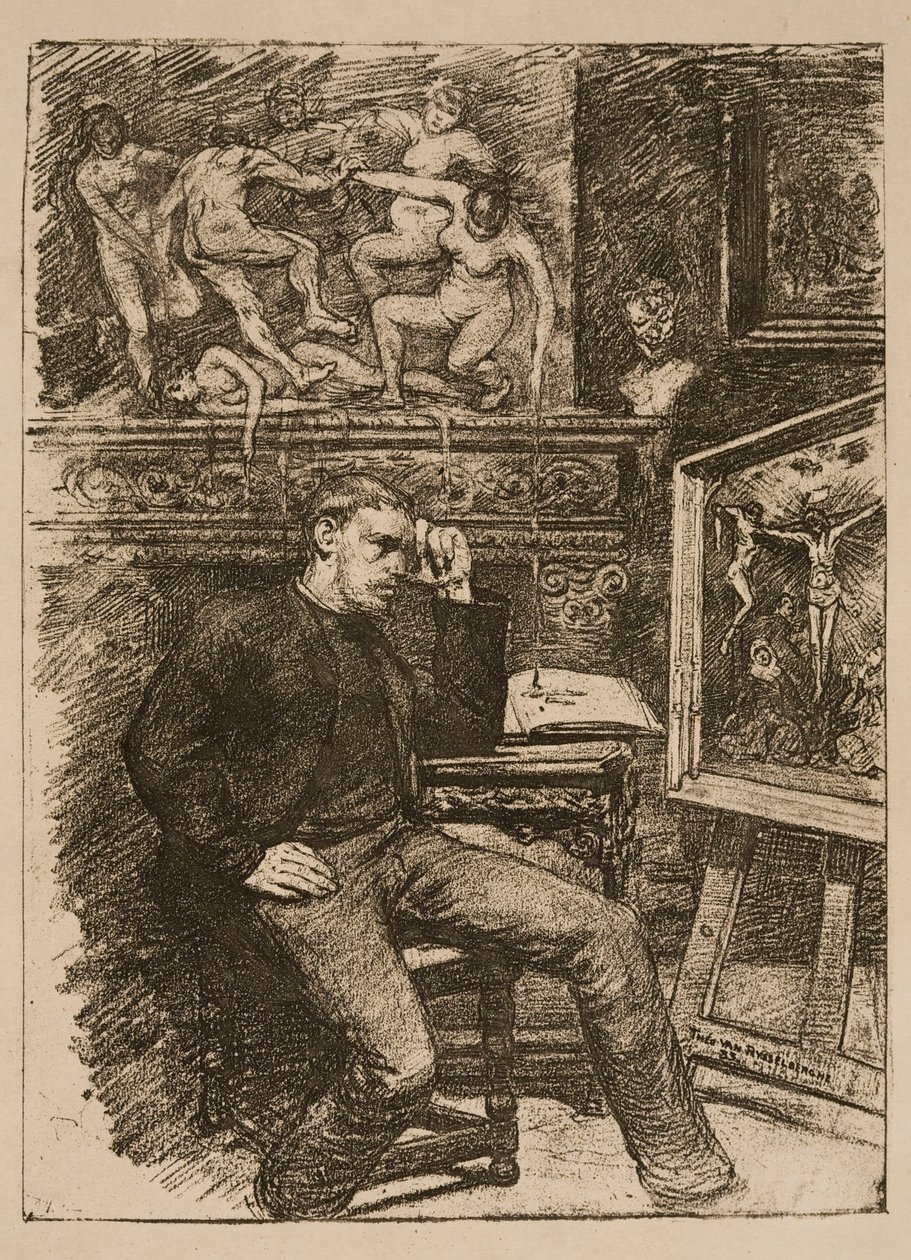 Frontispis til novellen «Contes de minuit» av Emile Verhaeren av Théo van Rysselberghe