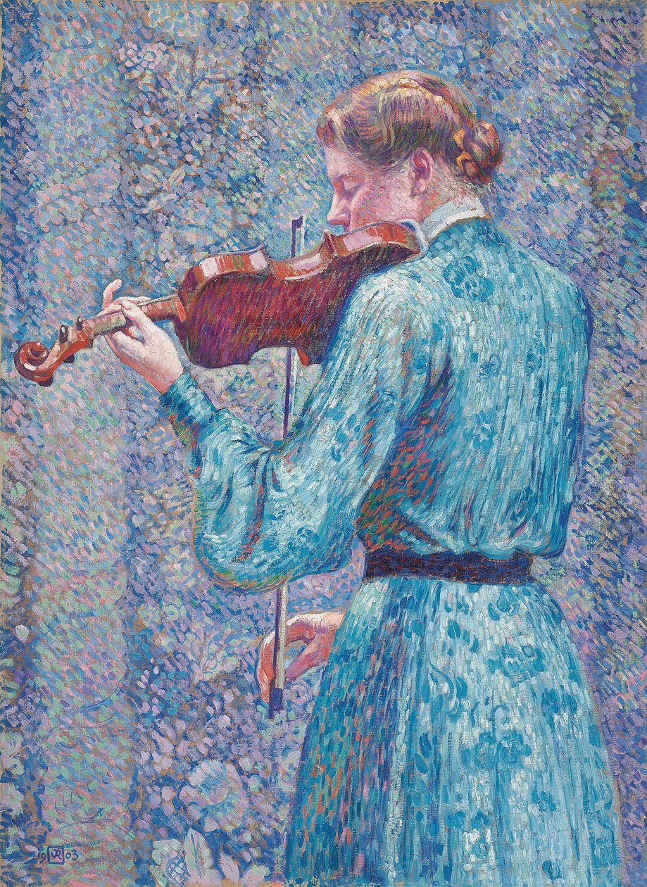 Marie-Anne Weber spiller fiolin, 1903 av Théo van Rysselberghe