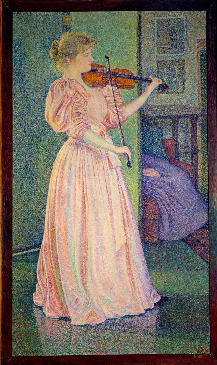 Portrett av Irma Sethe som spiller fiolin, Ec. Bel. av Théo van Rysselberghe