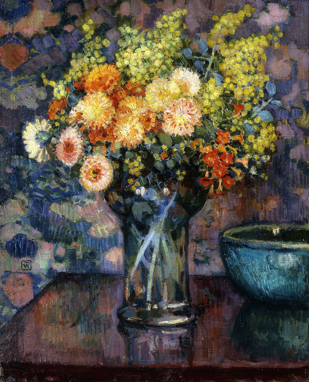 Vase med blomster; Vase de Fleurs, ca. 1911 av Théo van Rysselberghe