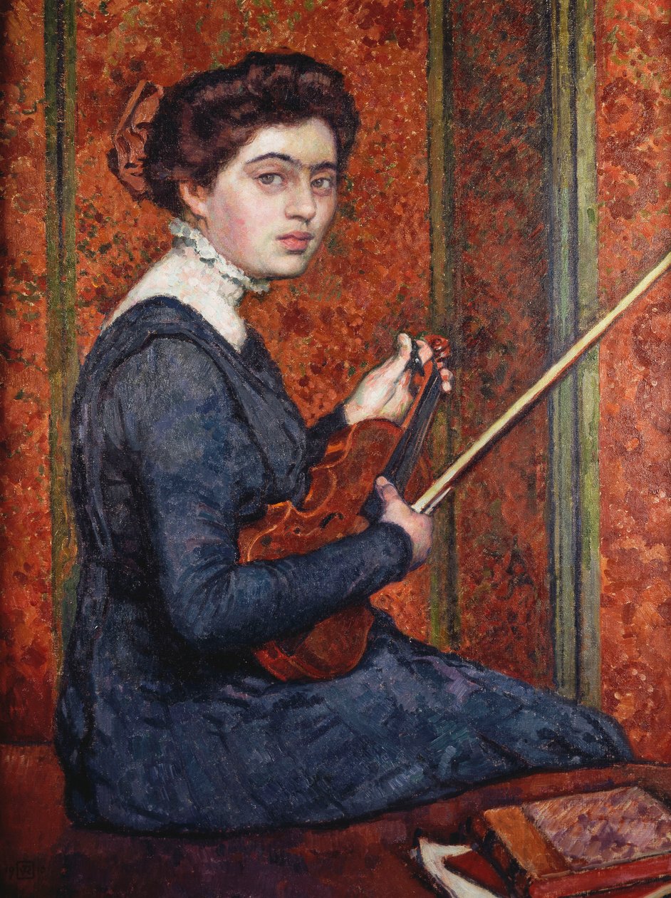 Kvinne med fiolin av Théo van Rysselberghe