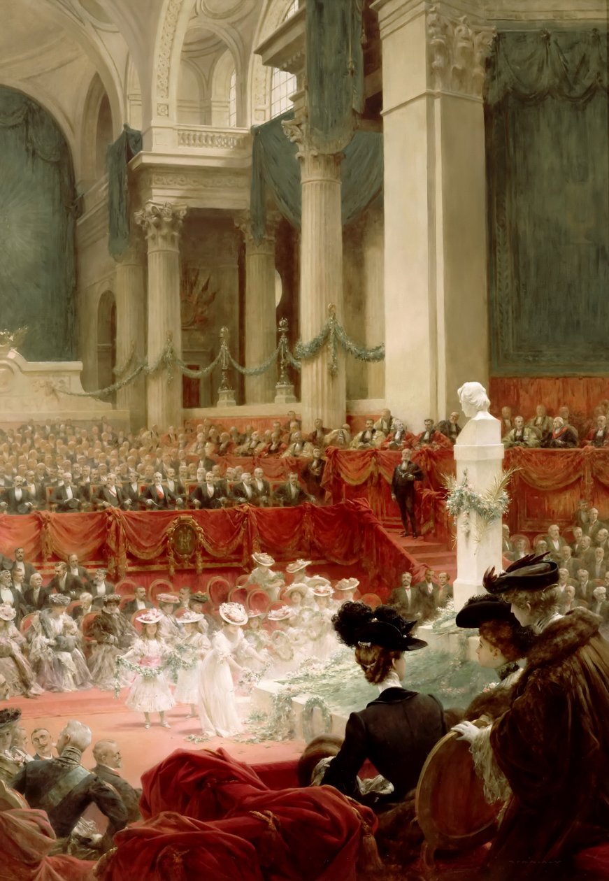 Feiring av 100-årsdagen til Victor Hugo på Panthéon i nærvær av president Félix av Theobald Chartran