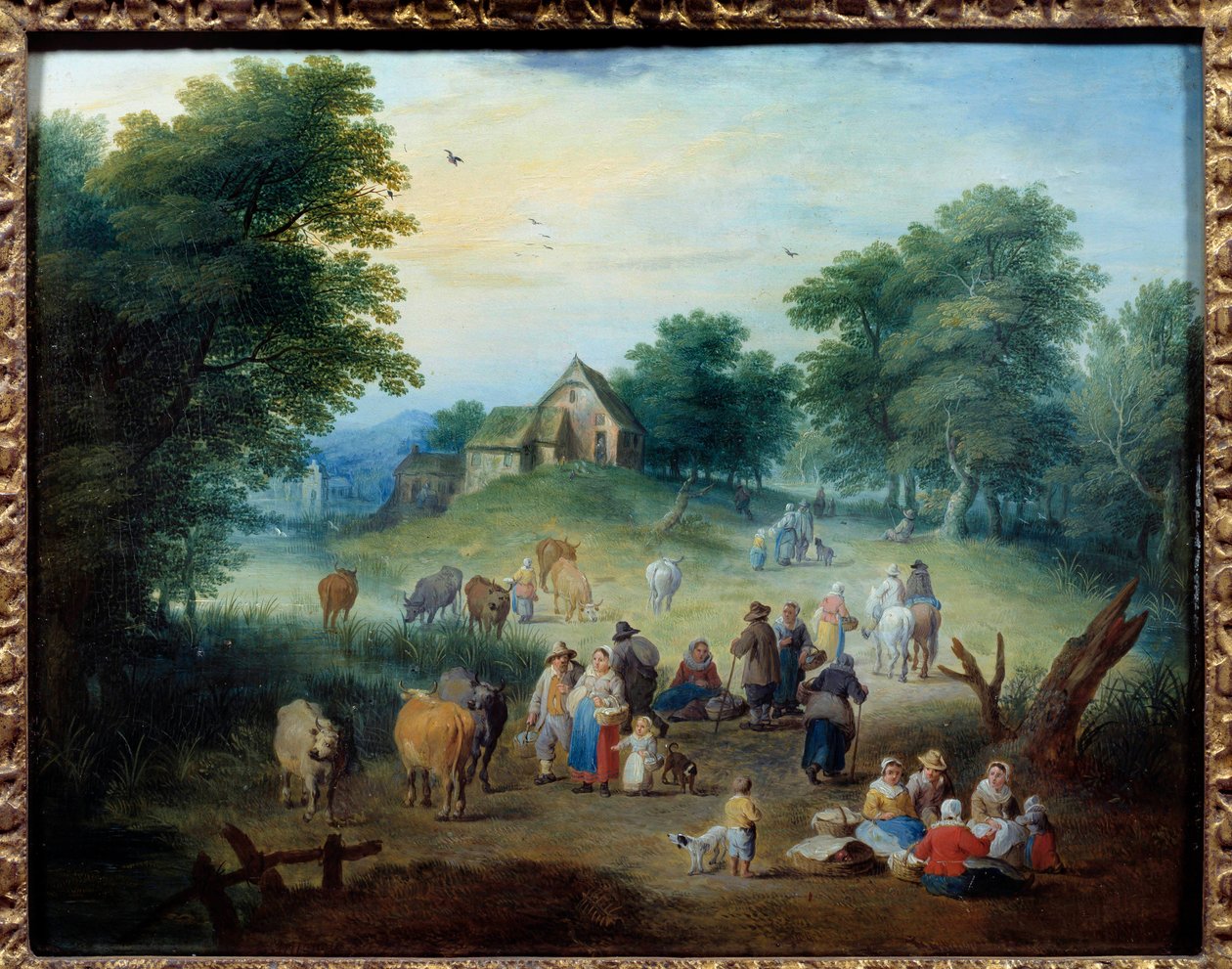 Country scene. Maleri av Theobald Michau (1676-1765) av Theobald Michau