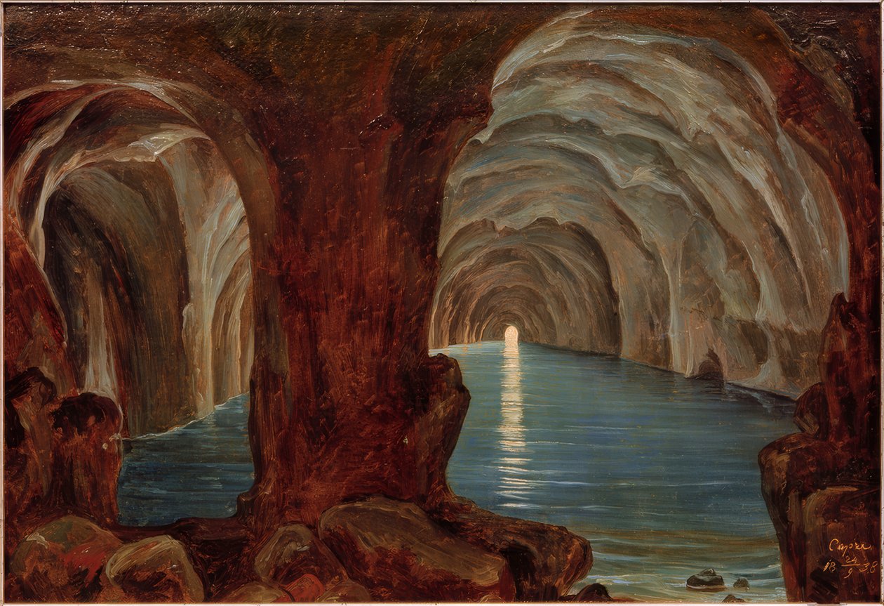Blå grotte på Capri av Theobald von Oer