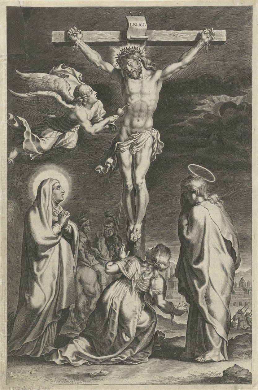 Kristus på korset Scener fra Det gamle og nye testamente (serietittel) Breviarium romanum (serietittel) av Theodoor Galle (possibly)