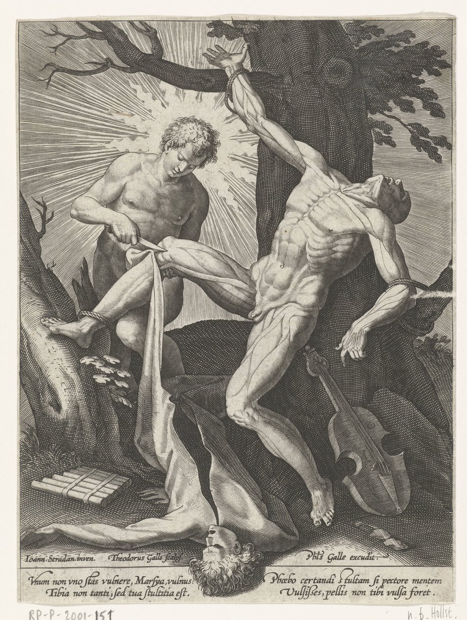 Apollo vil Marsyas av Theodoor Galle