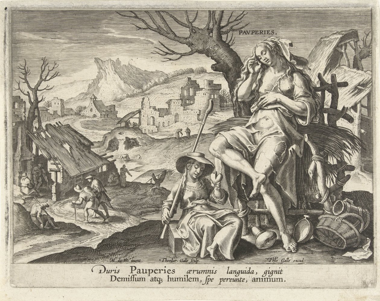 Fattigdom avler ydmykhet Cycle of Human Action (serietittel) Circvlvs Vicissitvdinis Rervm Hvmanarvm (serietittel) av Theodoor Galle