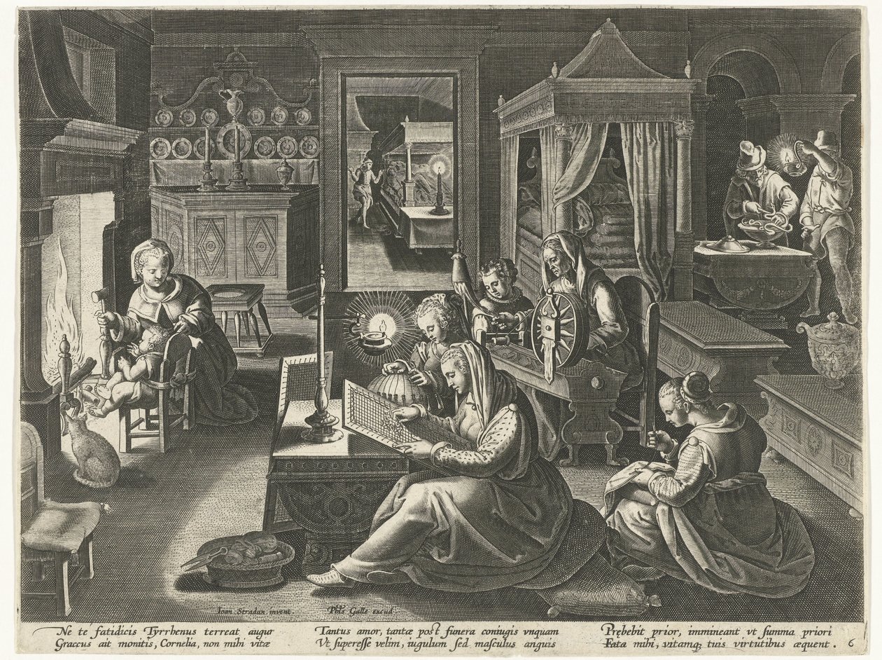 Cornelia, den dydige moren til Gracchiene Berømte romerske kvinner (serietittel) av Theodoor Galle
