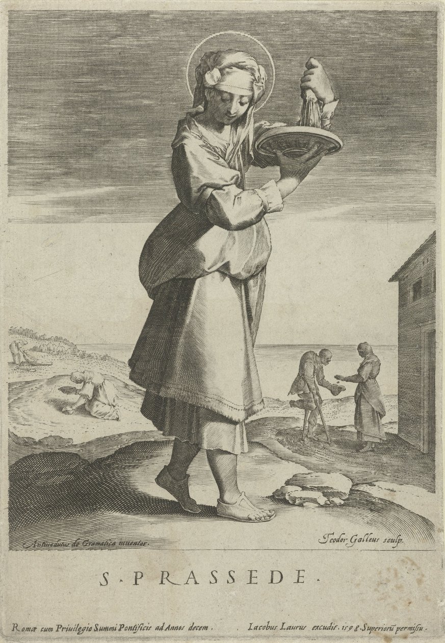 Heilige Praxedis S. Prassede (tittel på objekt) av Theodoor Galle