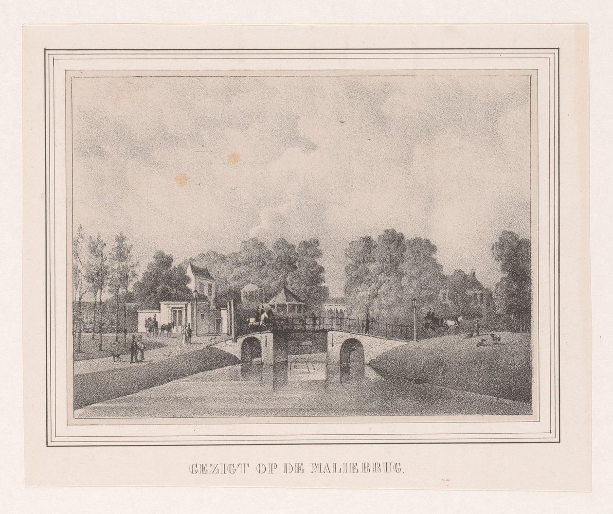 Malie Bridge i Utrecht Utsikt over Malie-broen (tittel på objekt) av Theodoor Soeterik (possibly)