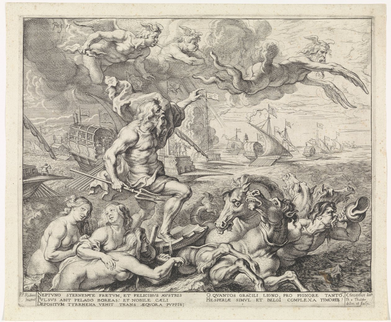 Turen fra Barcelona til Genova; Ferdinands inntog i Antwerpen i 1635 (nr. 7) av Theodoor van Thulden