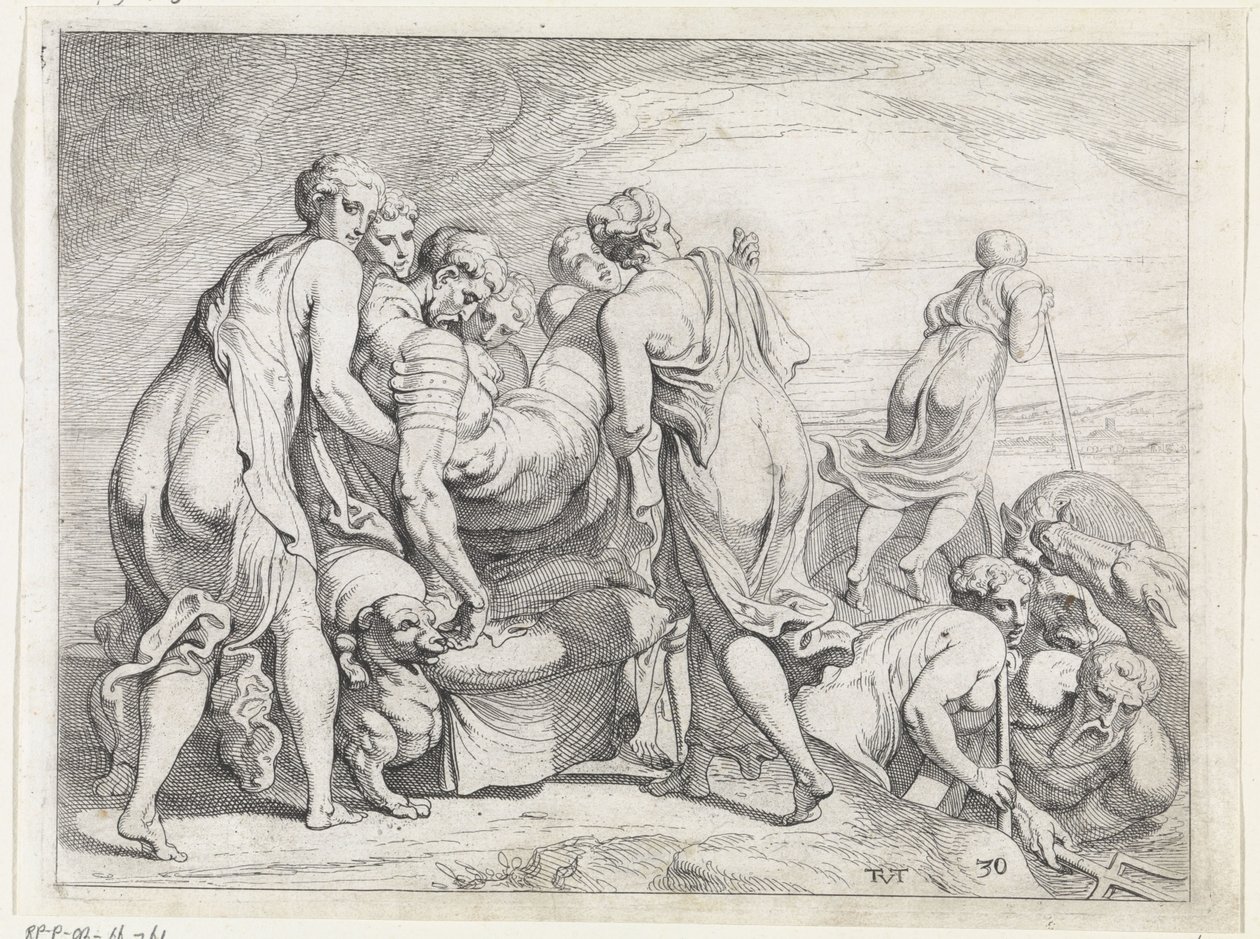 Faiaks bringer den sovende Odysseus til Ithaca The works of Odysseus (serietittel) av Theodoor van Thulden