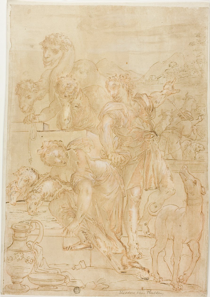 Isaac og Rebecca ved Well av Theodoor van Thulden