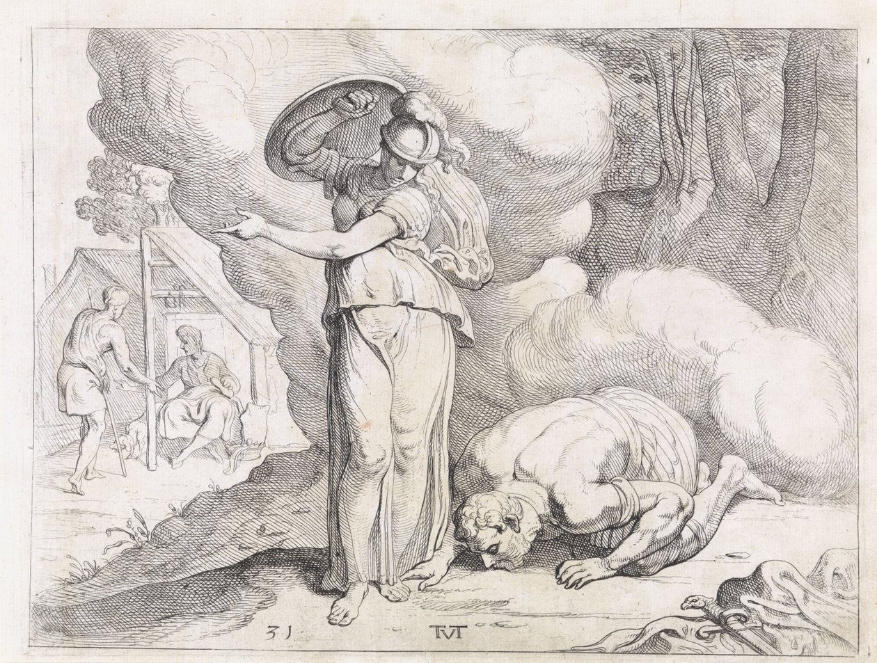 Minerva viser Ithaca til Odyssevs Verkene til Odysseus (serietittel) av Theodoor van Thulden