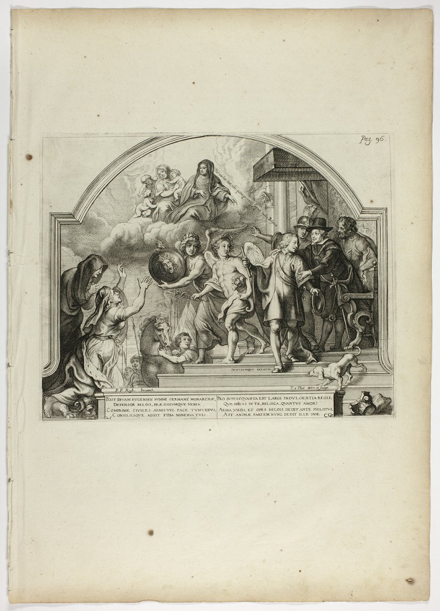 Philip IV Appointing Prince Ferdinand Governor of the Netherlands, plate 25 from Casperius Gevartius, Pompa Introitus Honori Serenissimi Principis Ferdinandi (Triumphal Entry of the Most Serene and Honorable Cardinal-Infante Ferdinand)   1273283   no       av Theodoor van Thulden