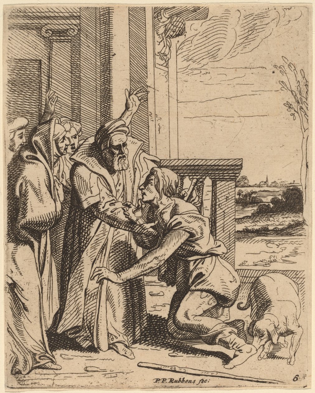 Den fortapte sønn mottatt av sin far av Theodoor van Thulden after Sir Peter Paul Rubens