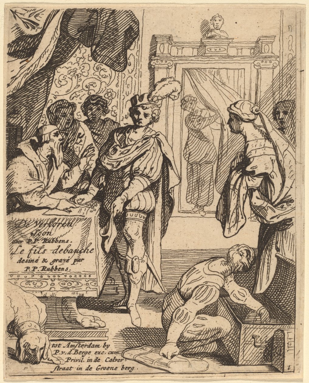 Den fortapte sønnen mottar sitt arv av Theodoor van Thulden after Sir Peter Paul Rubens