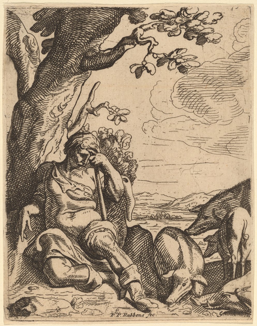 Den fortapte sønn blant svinene av Theodoor van Thulden after Sir Peter Paul Rubens