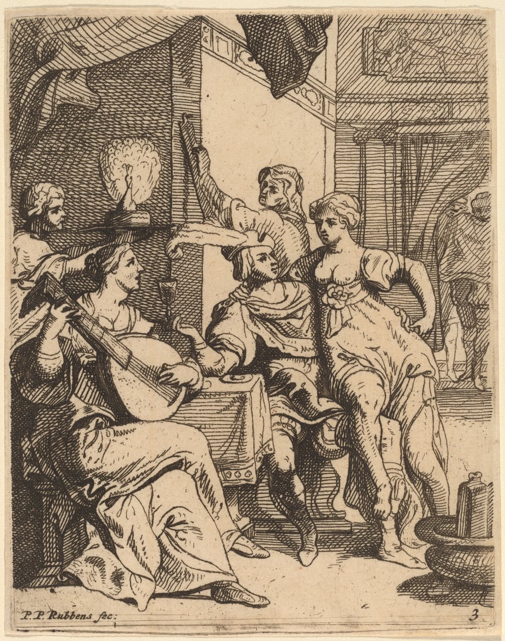 Den fortapte sløsing med stoffet sitt i tavernaen av Theodoor van Thulden after Sir Peter Paul Rubens