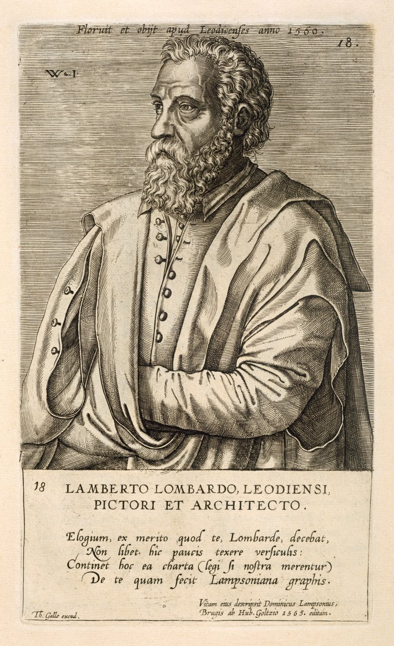 Portrett av Lambert Lombard av Theodor Galle