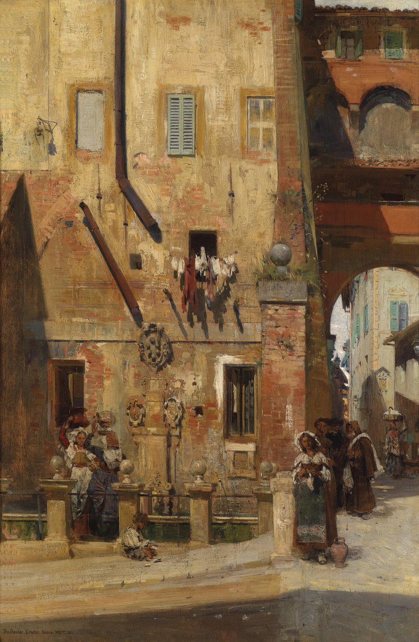Kjas og mas i gatene i Siena av Theodor Josef Ethofer